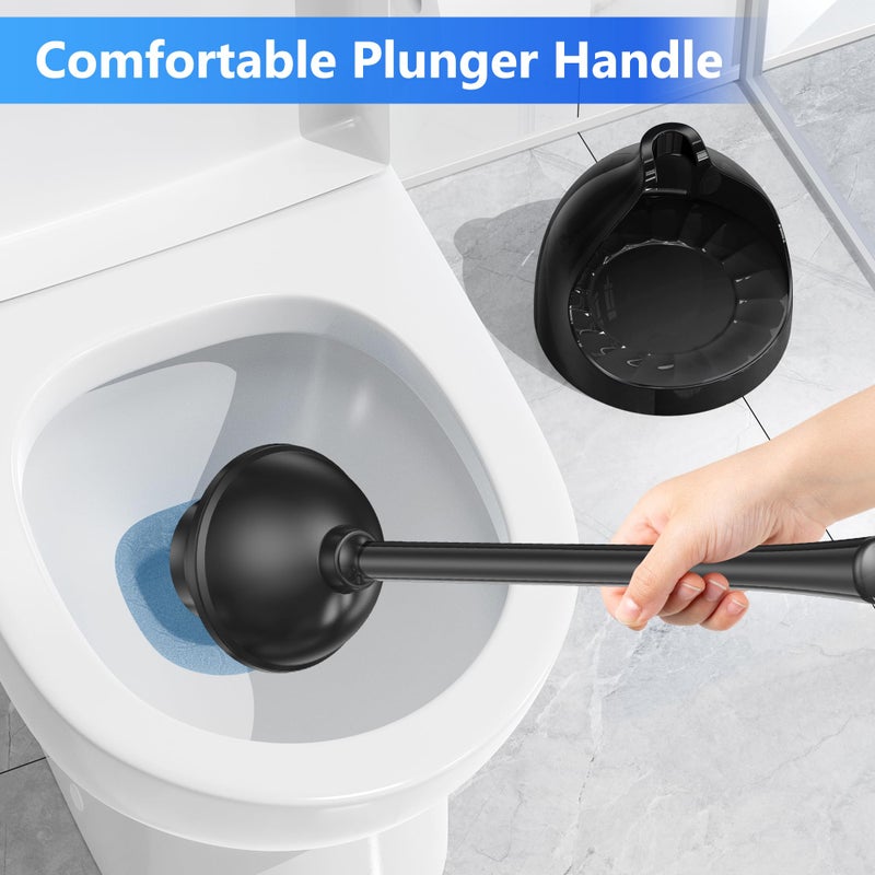 LOVLOY Toilet Plunger with Holder  Plunger with Unique Holder  Plungers for Bathroom with Holder  Toilet Plunger Heavy Duty (1  Black) - Image 4
